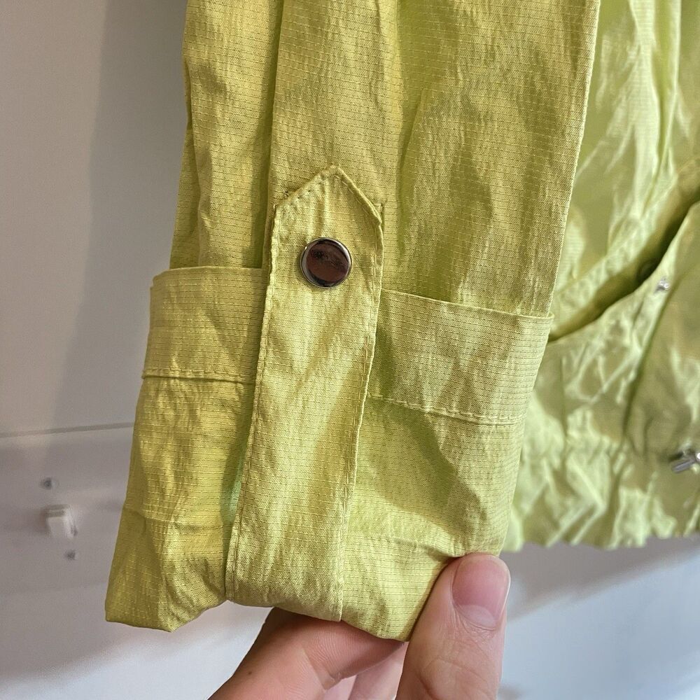 Zenergy By Chico's Neon Yellow Green Full Zip Windbreaker 0 / XS Womens Colorful - Picture 7 of 10